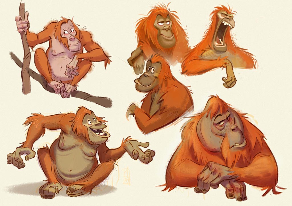 Orangutans - character sketches